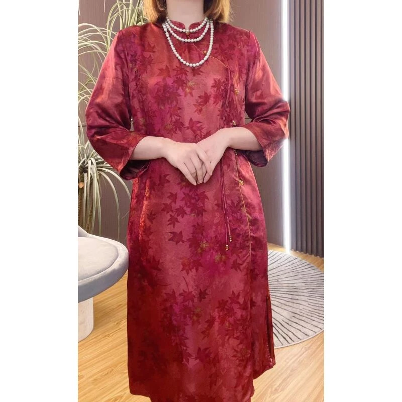 立领盘扣复古改良旗袍连衣裙10194-BB-乔子