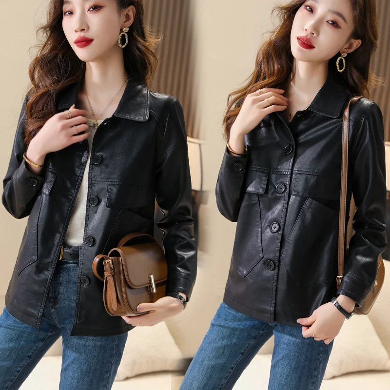 皮衣外套女短款显瘦黑色PU皮夹克2025春秋新款时尚高级感女士上衣
