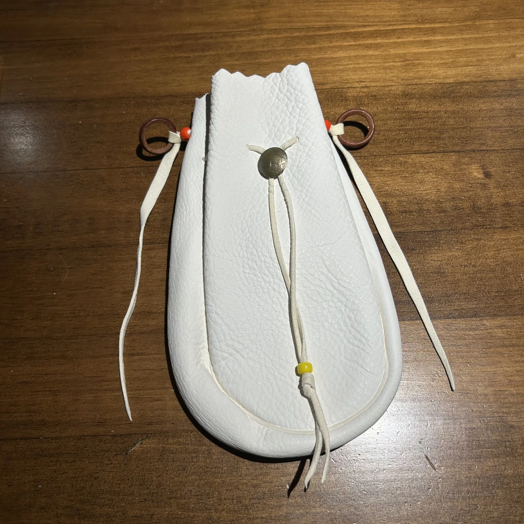 Goros鹿皮小巾着白色单肩包