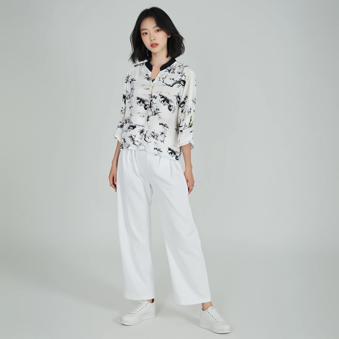 2025新款竹节七分袖T恤