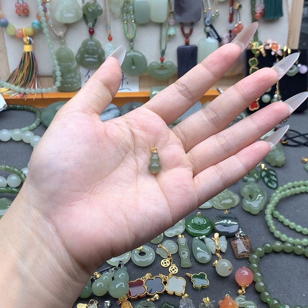 和田玉银S925镶嵌吊坠(不含链)