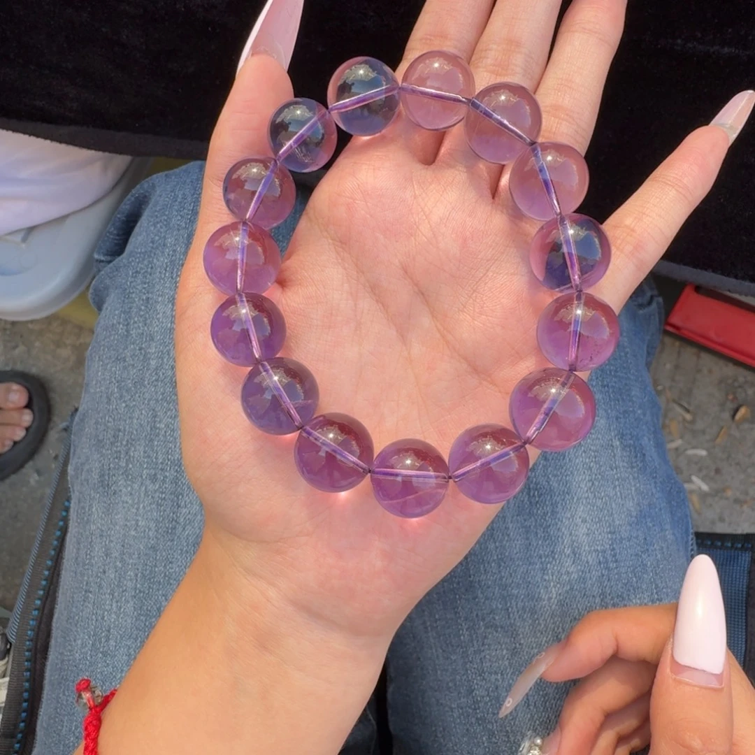 巴***努未镶嵌烟晶手链水晶