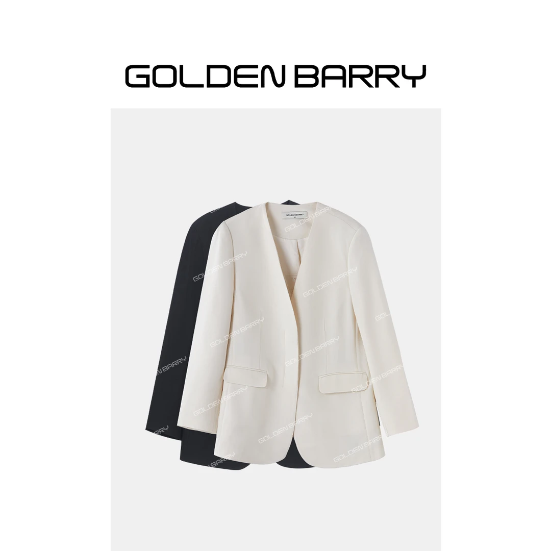 GOLDENBARRY|100142高级感极简丝毛西装