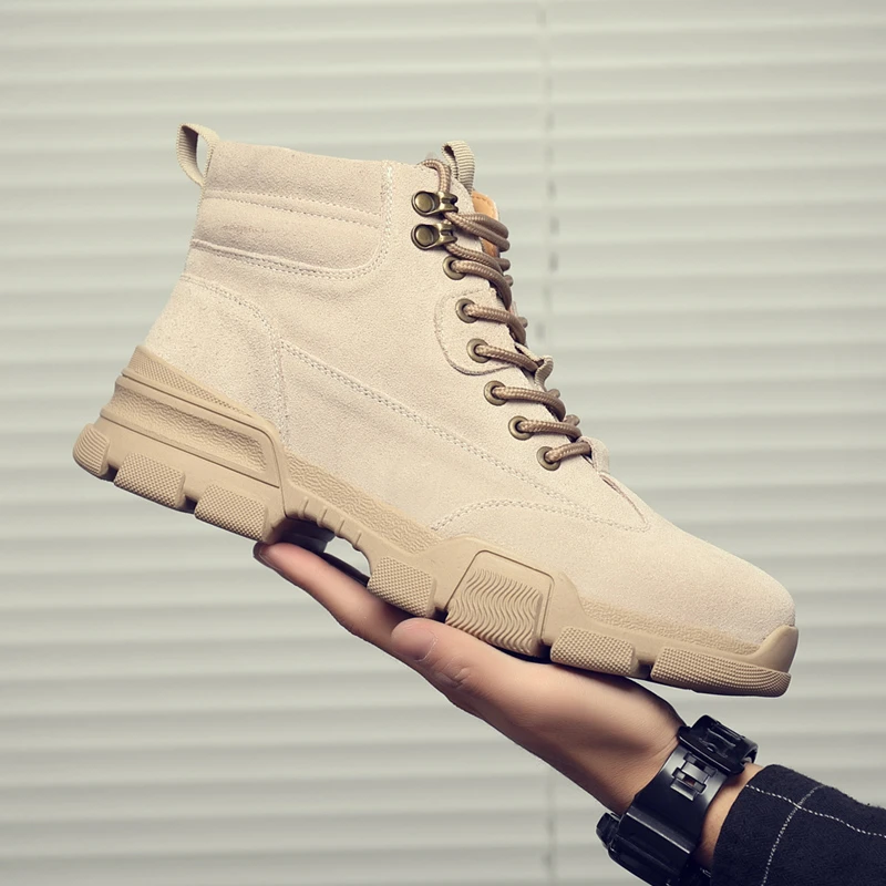 2025新款秋季圆头马丁靴男士男款复古时尚工装靴休闲户外大黄靴70