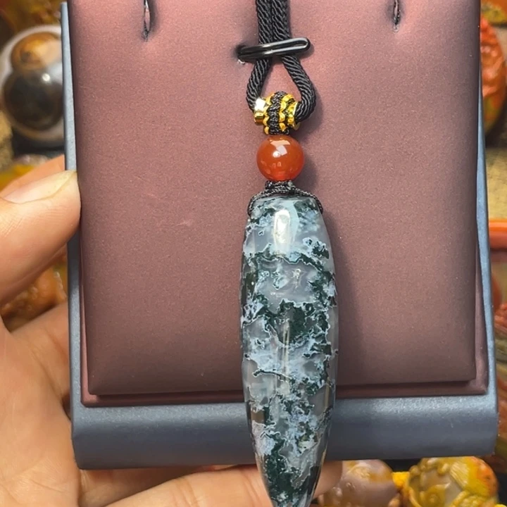玛瑙/玉髓未镶嵌珠宝奇石尚品天然水草手工打磨抛光888
