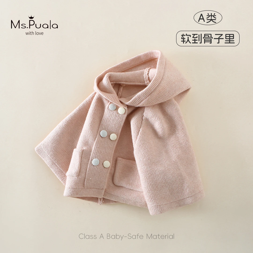 【Ms.Puala珍妮糖果屋】儿童外套婴幼儿女童秋冬季连帽毛线衣针织衫