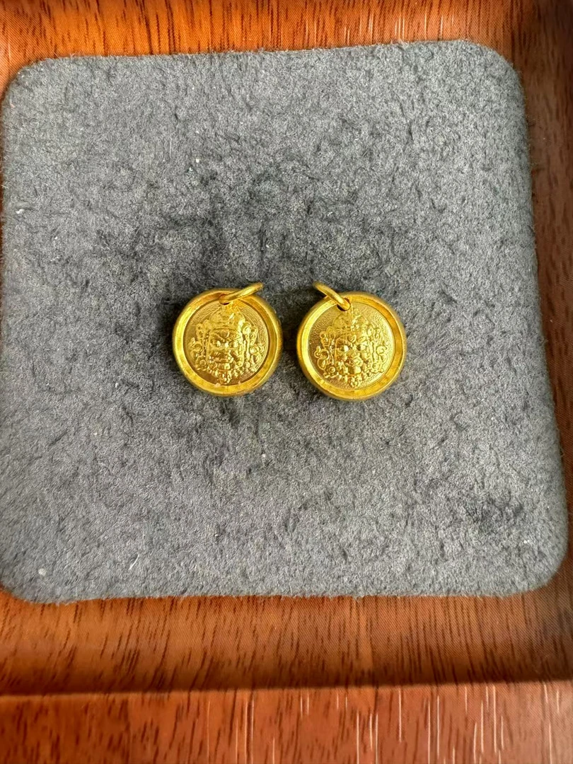 足金999 古法工艺黄财神吊坠