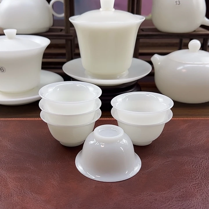 6杯:釉烧璞玉瓷30ml工夫茶杯