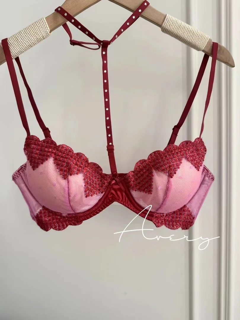 《1～100直播过滤编号》小胸显大法式纯欲性感蕾丝舒适聚拢内衣套装