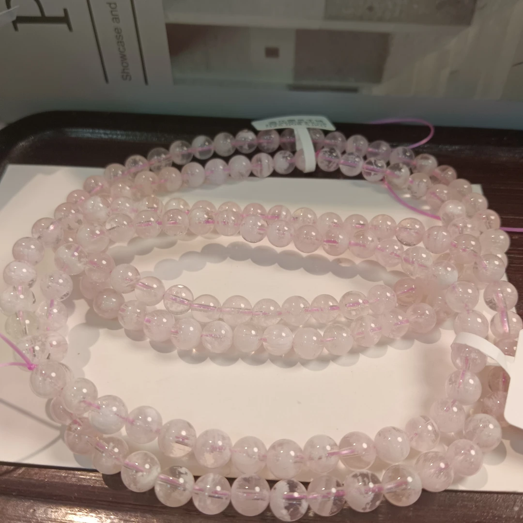 【小院甄选】粉雪花幽灵三圈手链约7mm 多样性发一件 391EYW
