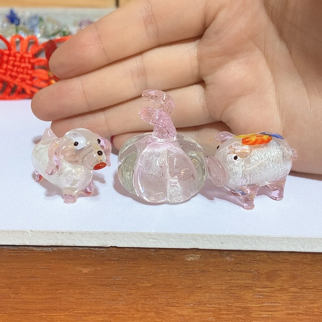 琉璃手工艺品一套银箔