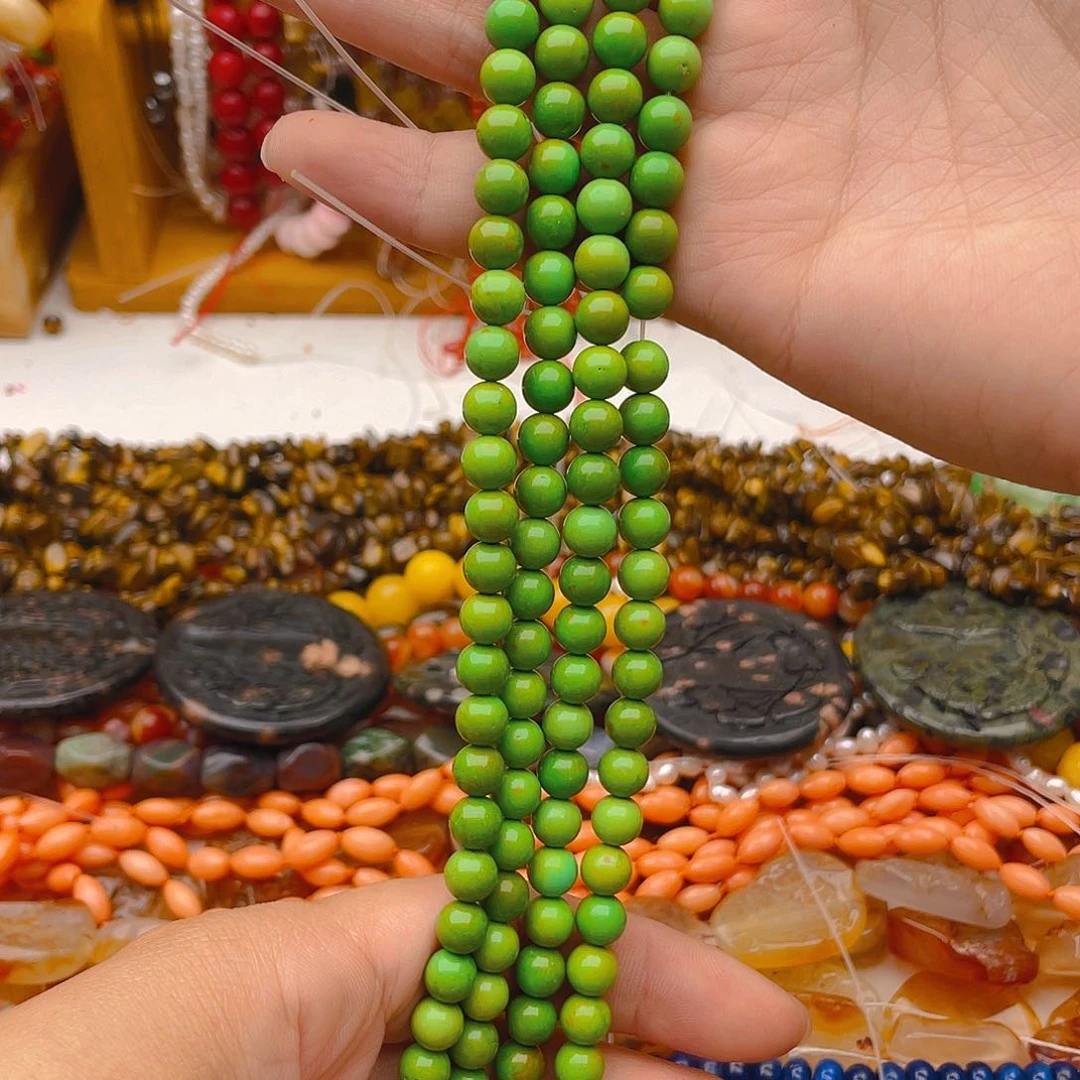 玛瑙/玉髓珠宝半成品未镶嵌绿松石一条卡6.7