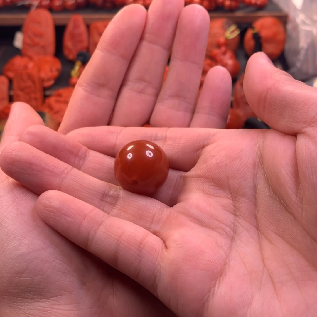 【闪购商品】未镶嵌高品圆珠单珠南红玛瑙妙**客