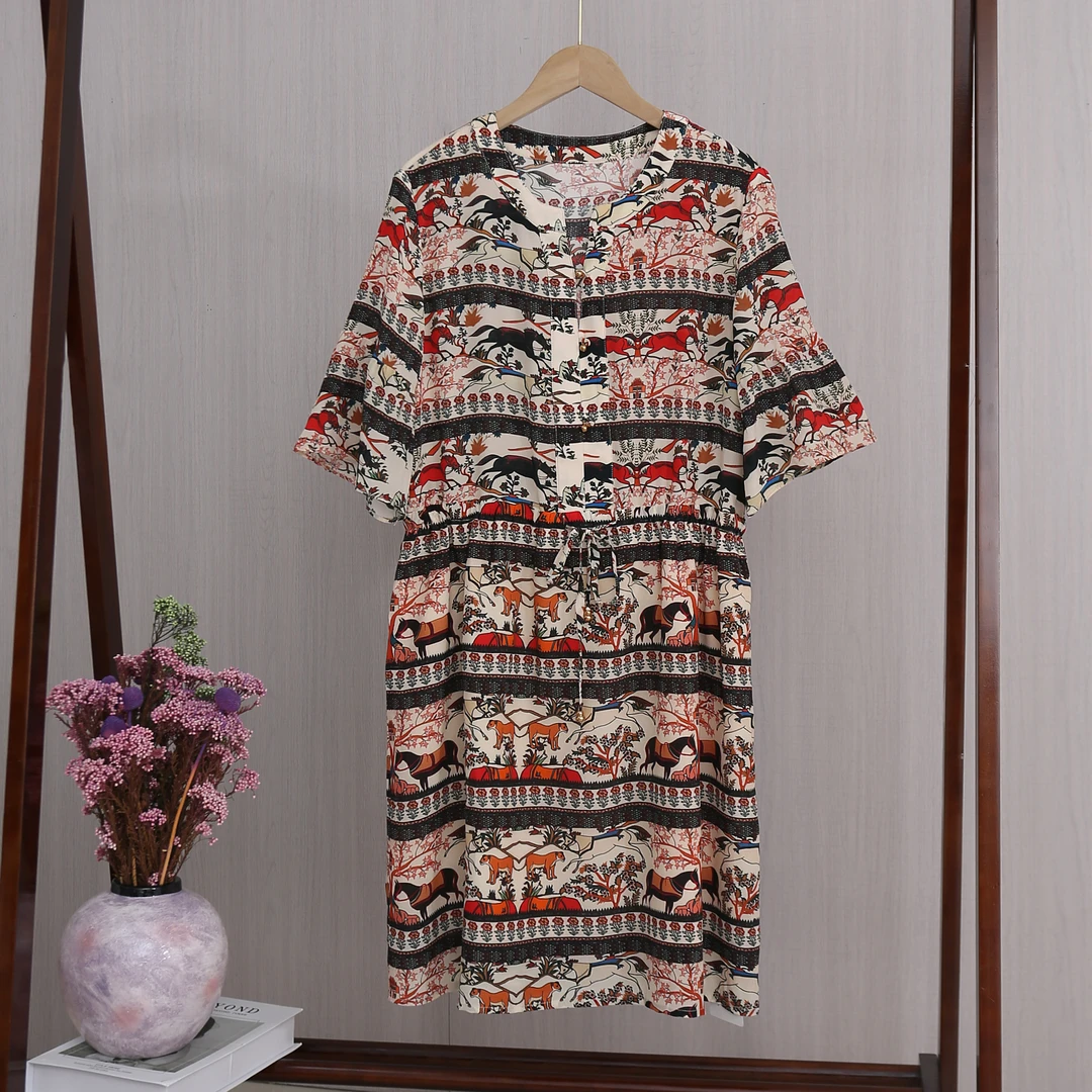 夏季女士100%桑蚕丝连衣裙V领气质优雅显瘦BB0297舒适透气