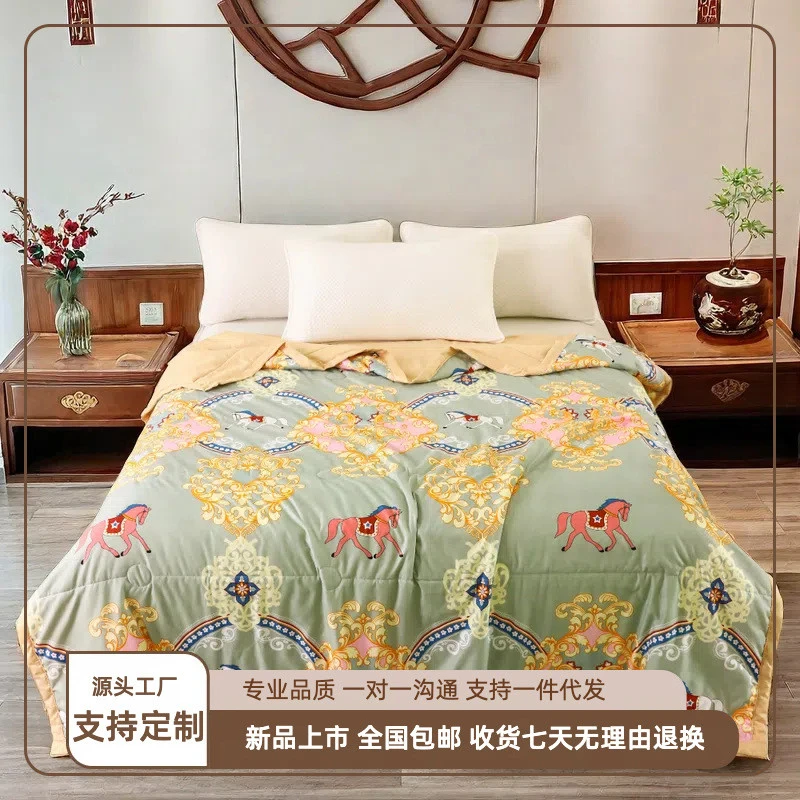 厂家直供新款机洗水洗印花单双人夏被空调被夏凉被源头工厂8