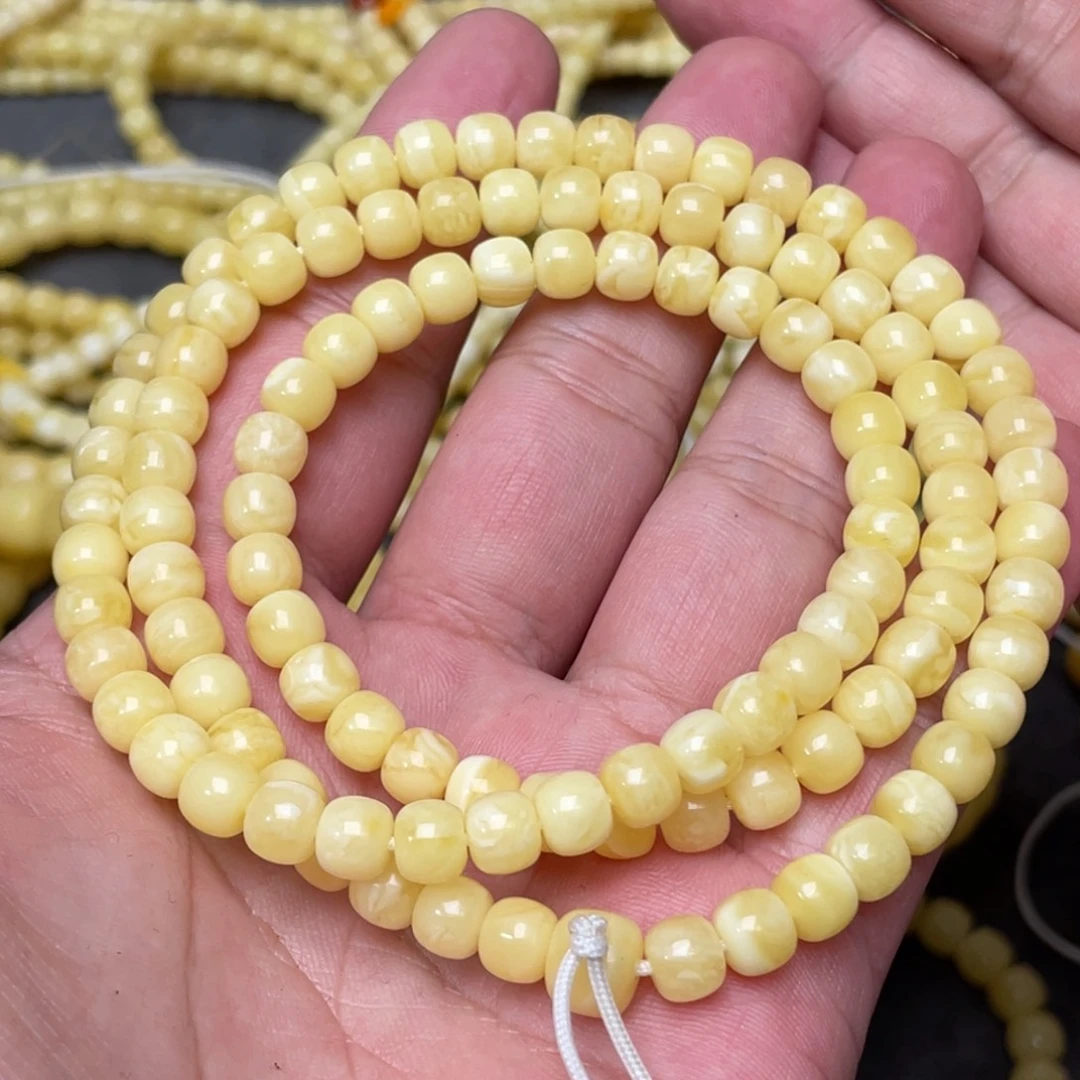蜜蜡裸石未镶嵌蜜蜡佛珠6.5mm