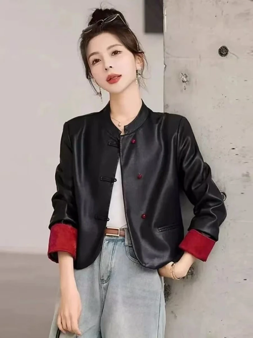 【QX883】盘扣外套女2025秋季新款百搭设计感休闲短款外搭