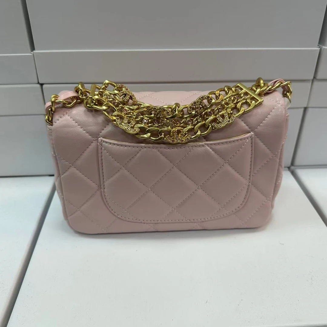 植鞣防脏单肩包链条包潮流气质时尚流浪包纯色肩包