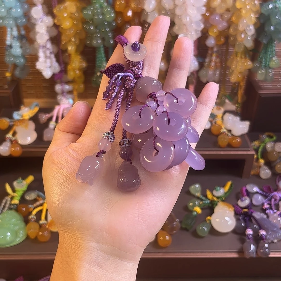 记****玛瑙/玉髓未镶嵌车挂钥匙扣