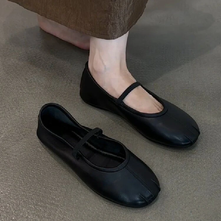 复古软底单鞋女款春秋黑色一脚蹬奶奶鞋2025新款圆头爆款豆豆瓢鞋