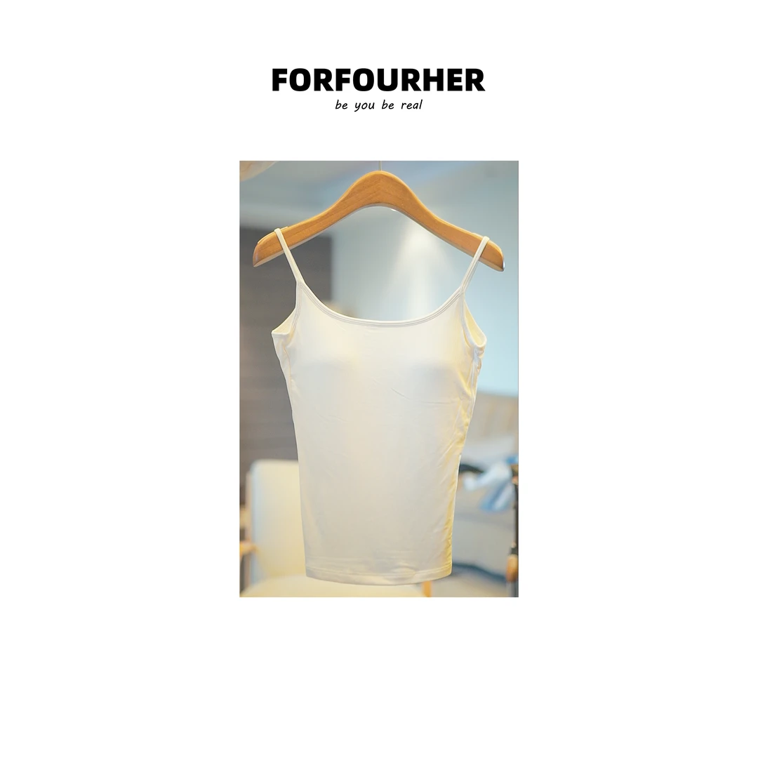 FORFOURHER“胶囊衣帽间”系列大露背细腰百搭经典吊带上衣258002