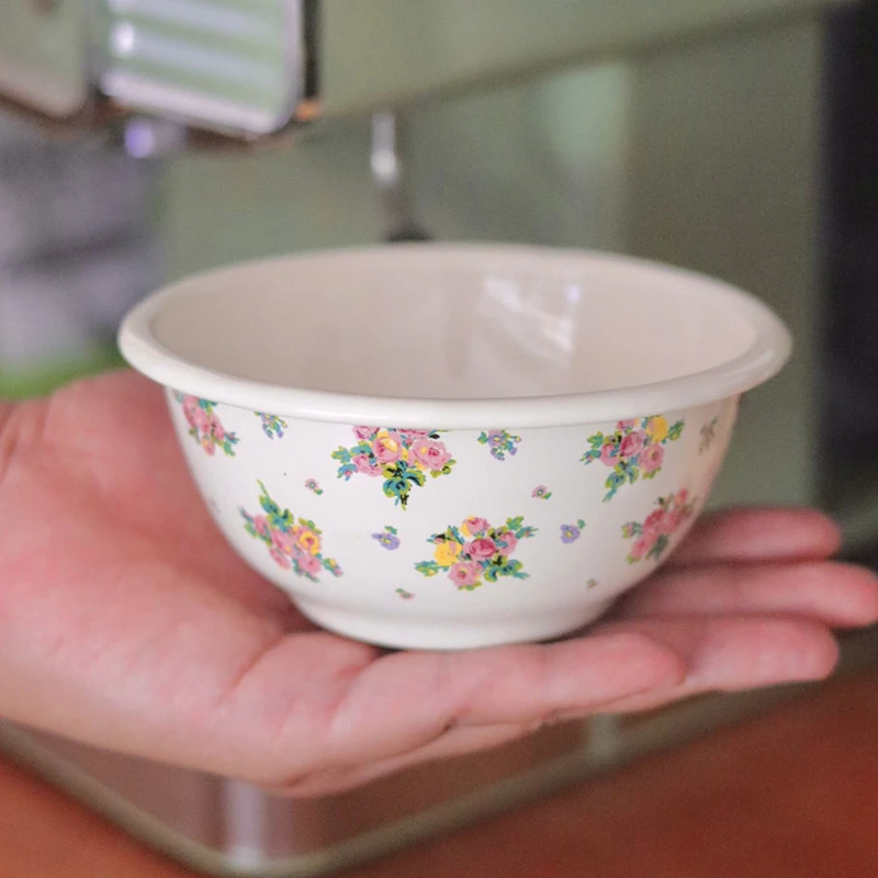 老麦【自制】法式复古搪瓷沙拉碗饭碗汤碗水果碗早餐碗打蛋碗