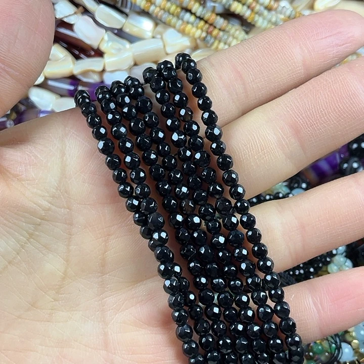 查罗石散珠合金卡4切面黑玛一条