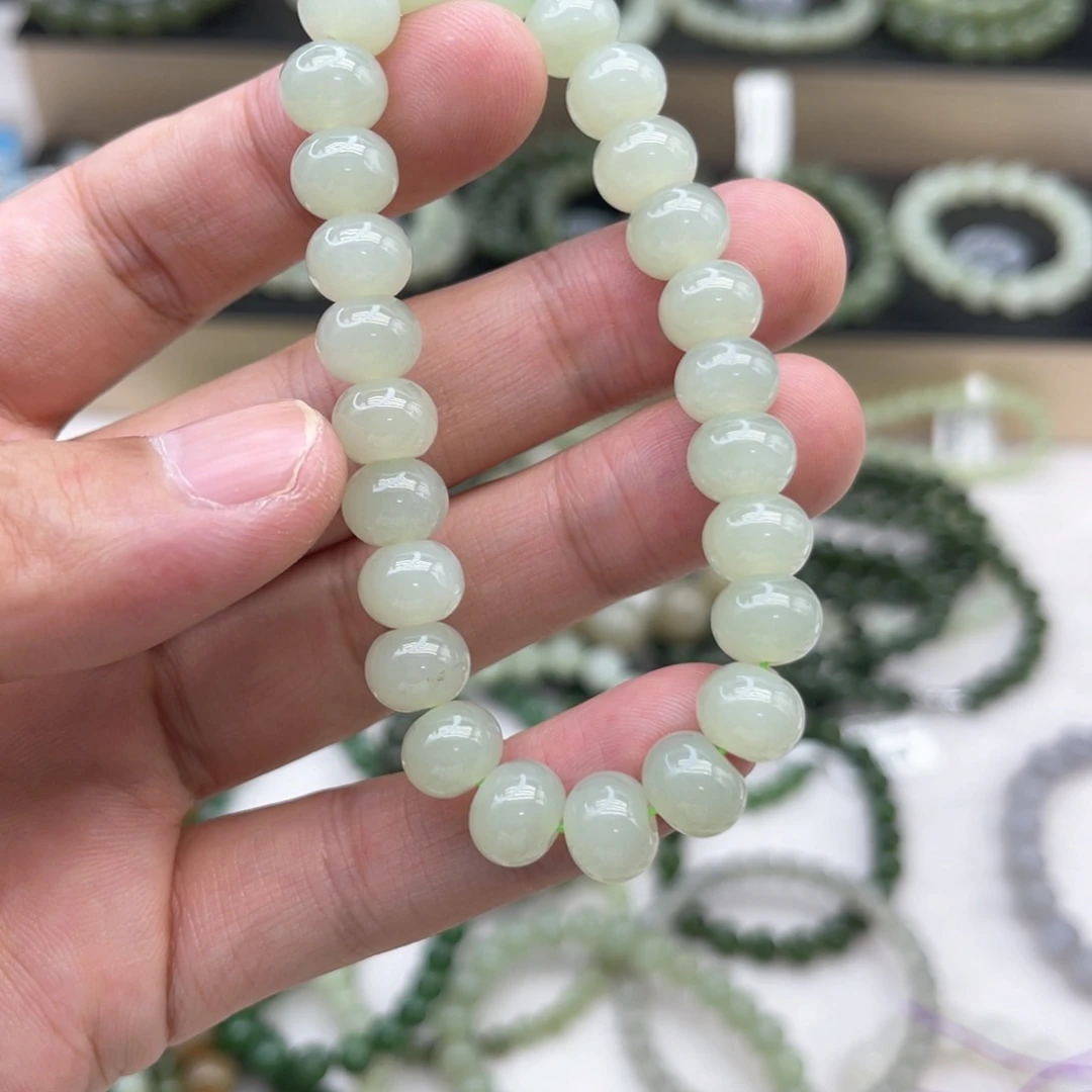 手链未镶嵌和田玉卡9且末蓝算盘珠