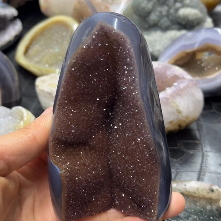 水晶未镶嵌珠宝半成品红晶屏风