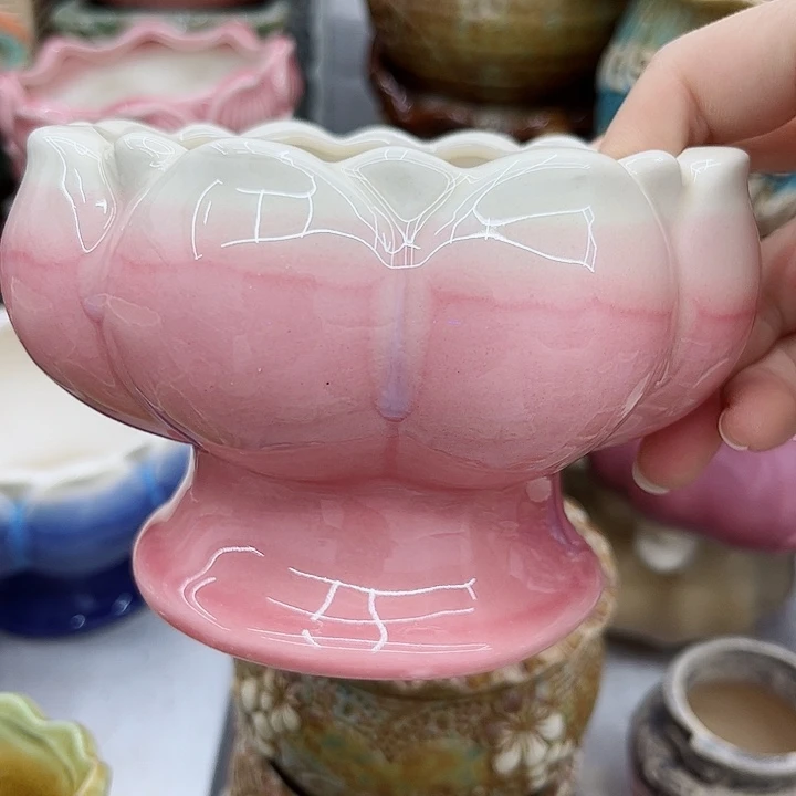 多肉绿植陶瓷花盆9.9包邮，有孔