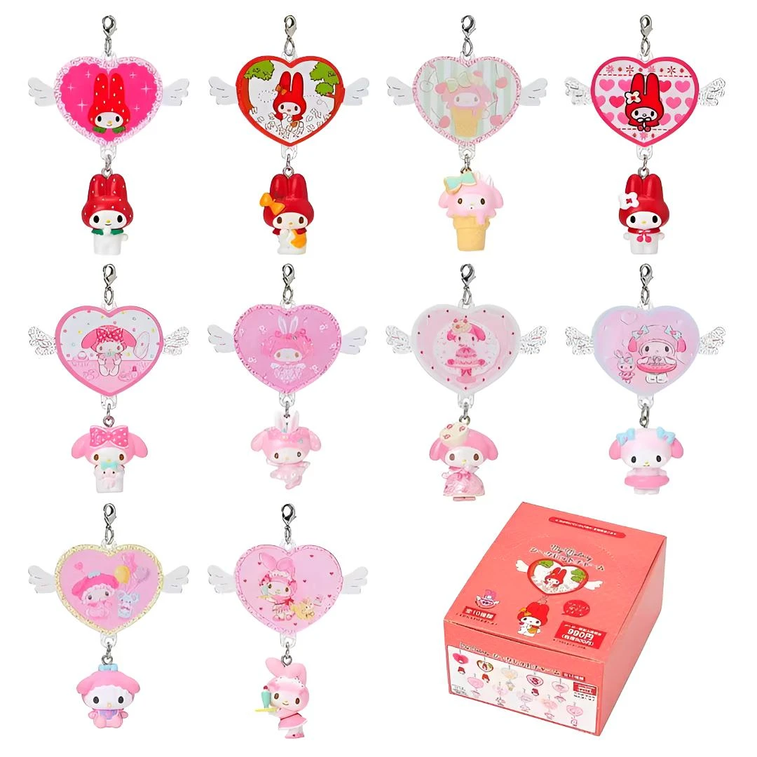 日版三丽鸥 美乐蒂50周年爱心挂链装饰收藏盲盒（代拆）