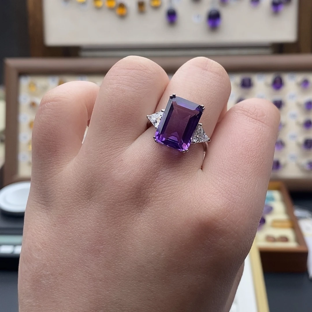 紫晶纯天然无优化紫水晶QL银S925镶嵌隐