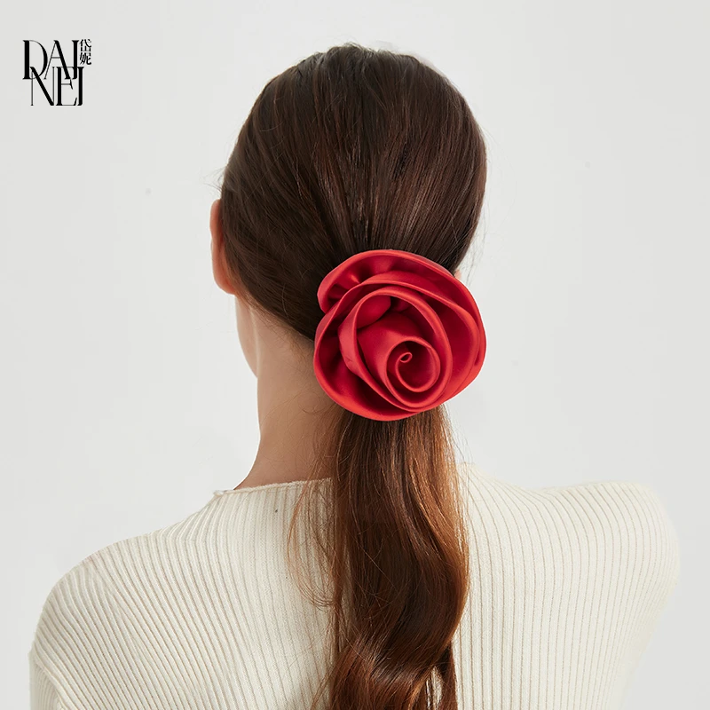 【明星同款】DAINEI岱妮陌上玫瑰发圈气质轻奢时尚高级感头绳发饰