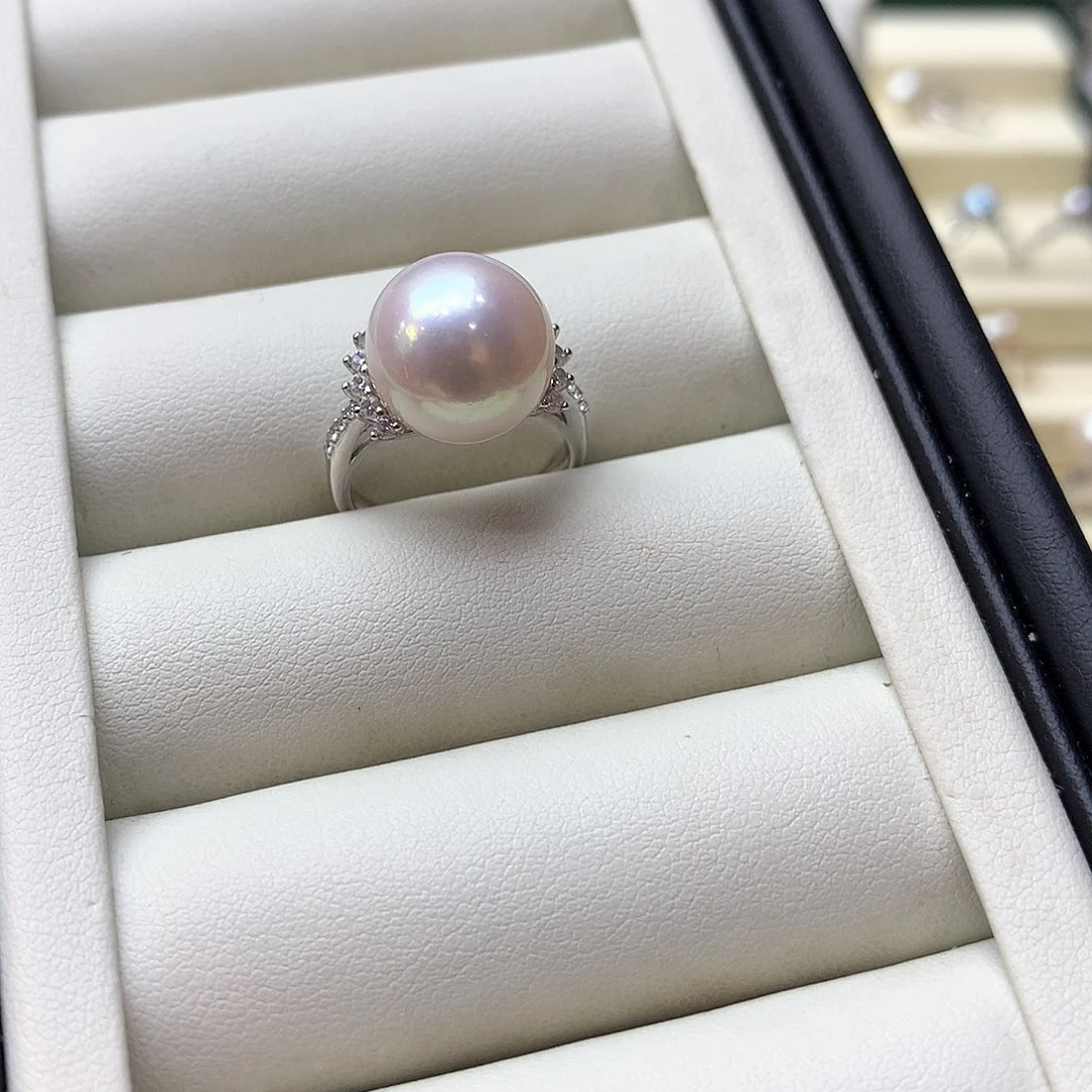 戒指银S925镶嵌淡水珍珠