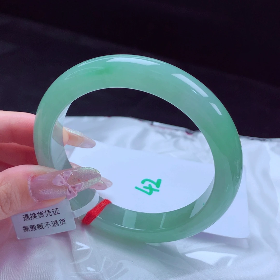 未镶嵌手镯翡翠天然缅甸翡翠A货手镯 42号
