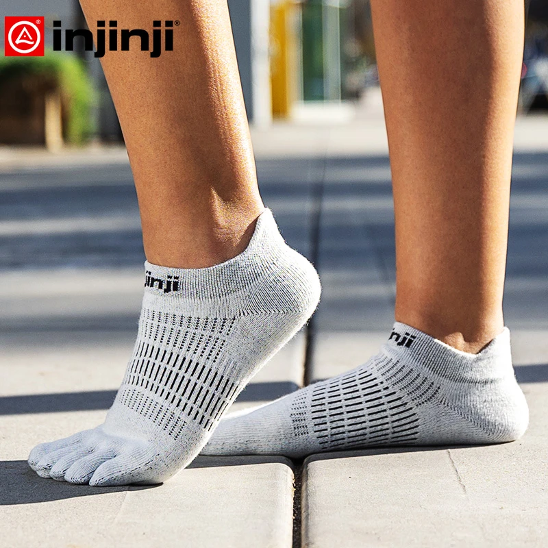 Injinji女款五指袜短筒跑步袜薄款专业吸汗透气运动夏RUNCOOLMAX