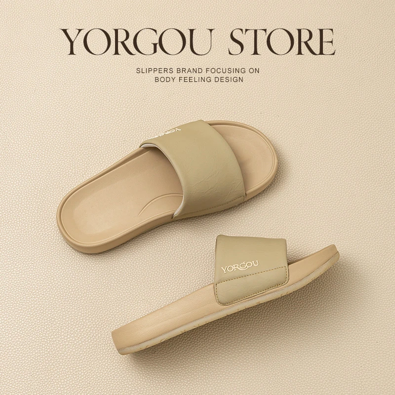 远港户外穿凉拖鞋情侣款厚底休闲防滑男一字拖办公室简约平底拖鞋