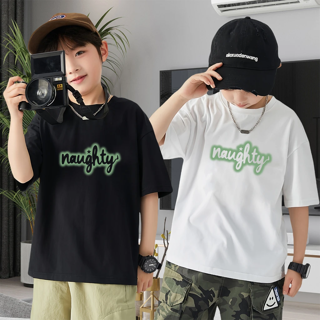 男童短袖t恤 透气纯棉儿童潮款痞帅百搭上衣男孩中童t恤男童装夏