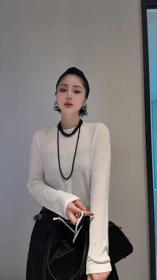 FANYE 2025早秋新款设计感多色满天星针织长袖6312