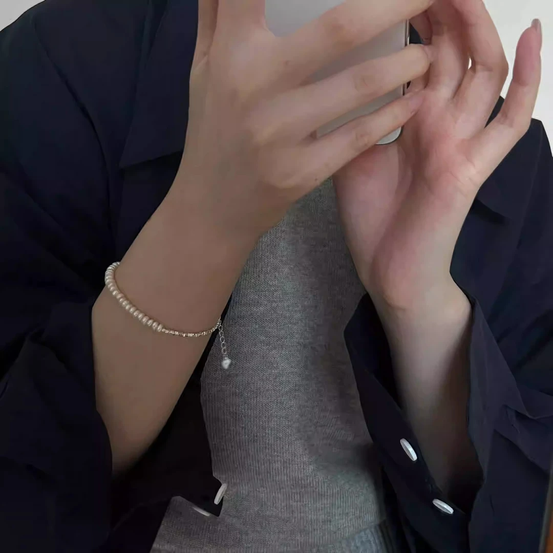 碎子几两简约小众天然淡水珍珠手链 8012