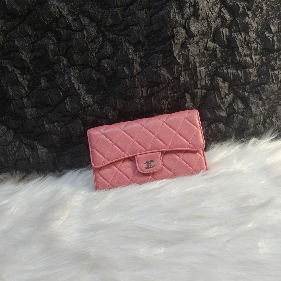 95新 Chanel/香奈儿 大喜/香奈儿粉色小号钱包