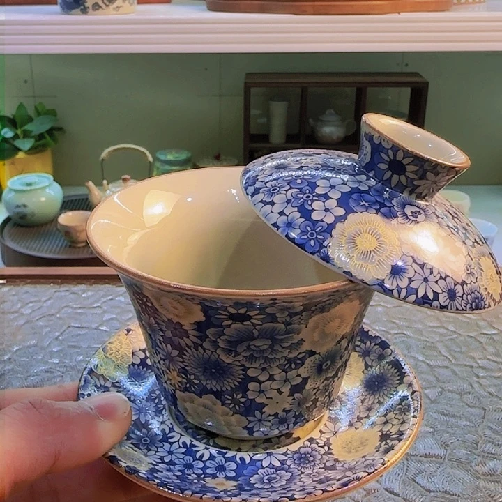 青花瓷器茶具套装旅行套装茶叶罐