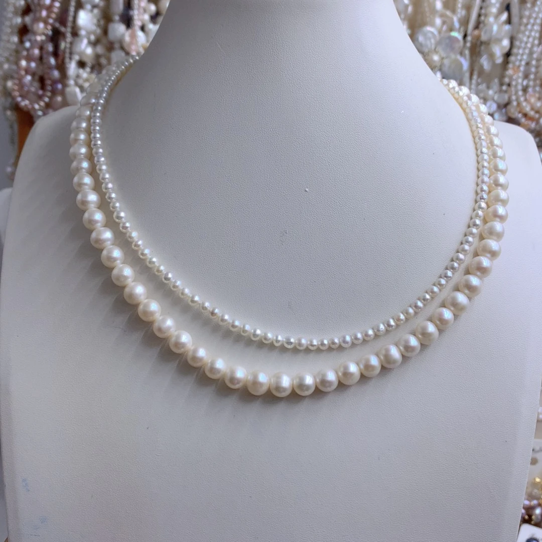 广***店银S925镶嵌项链耳饰淡水珍珠