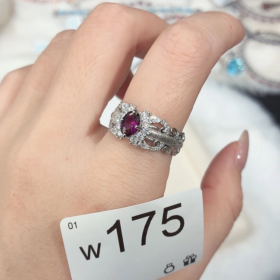 珠宝半成品石榴石银S925镶嵌