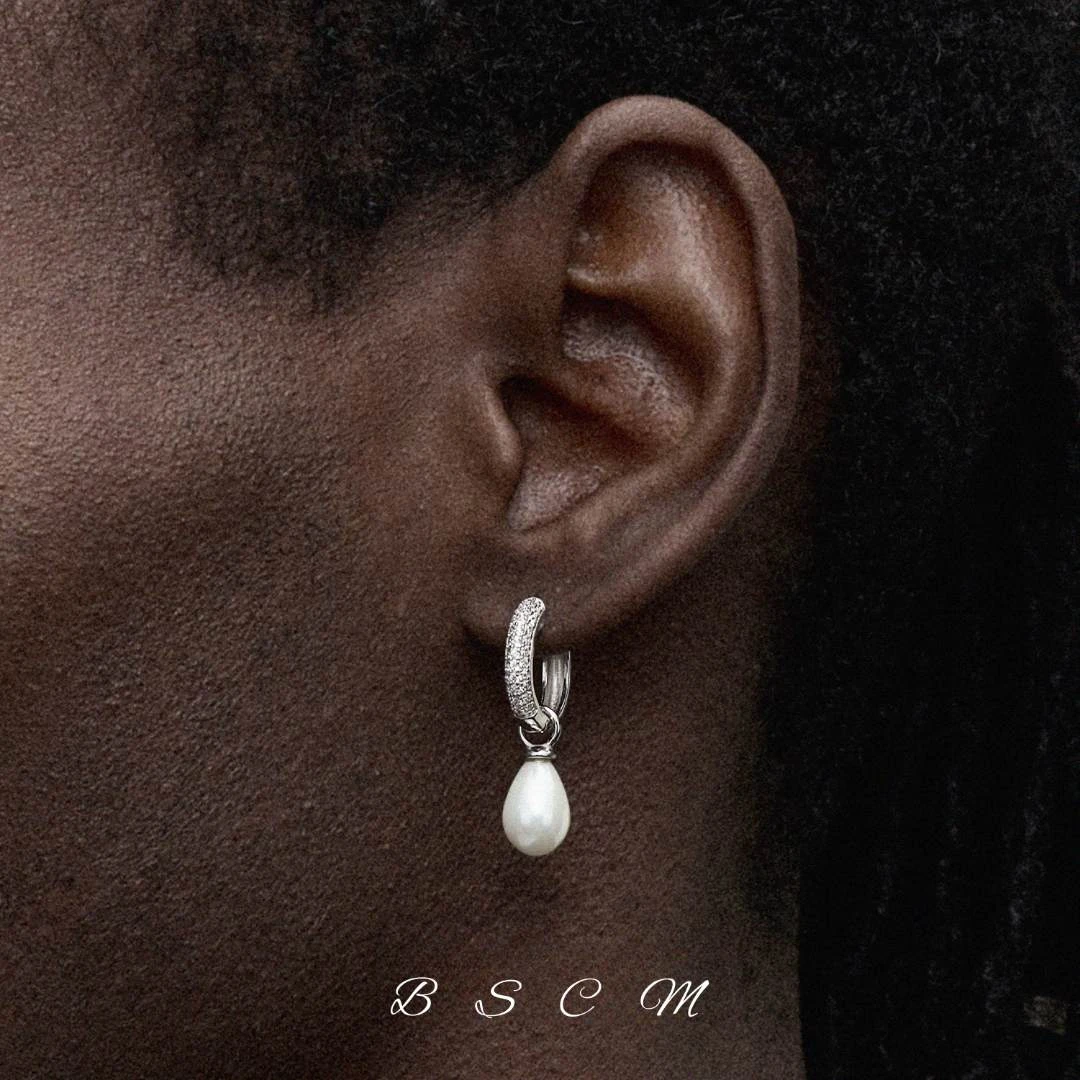 925银耳饰 气质欧美珠珍满钻耳环 简约轻奢高级感设计感小众耳坠