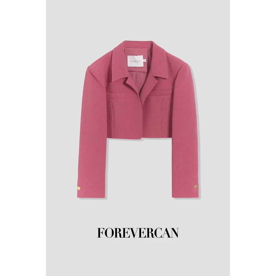 FOREVERCAN“怦然心动”立体剪裁垫肩短款外套 SC20417