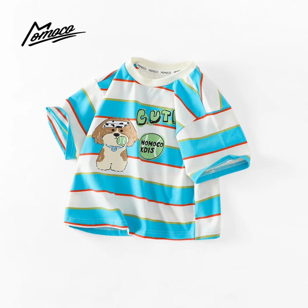 MOMOC夏季圆领韩系潮流条纹T恤77230235176