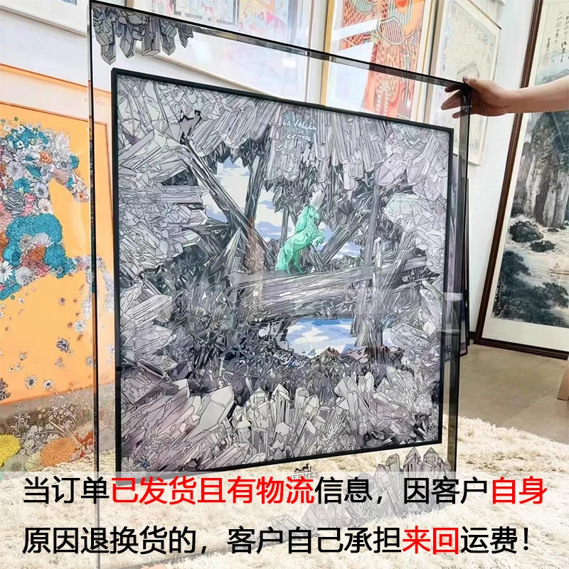 《水晶谷》尺寸90*120厘米亚克力画皮沙发【不包安装】