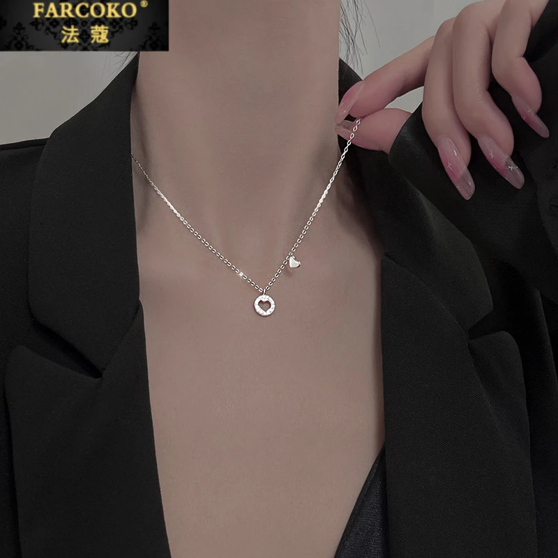 FARCOKO/法蔻 吊坠925银  爱心项链女氛围感小饰品七夕礼物送女友
