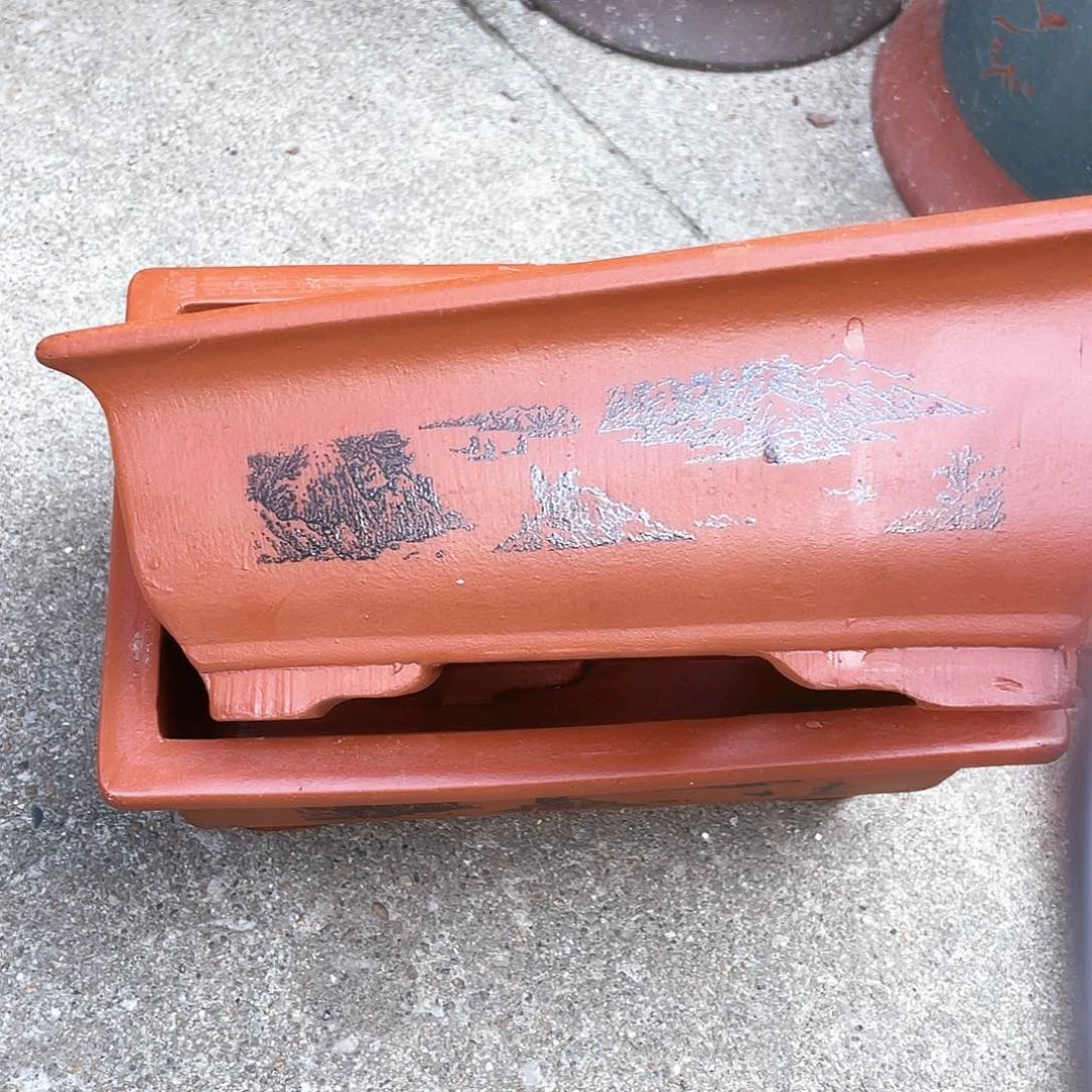 宜兴紫砂花盆26+26红马槽